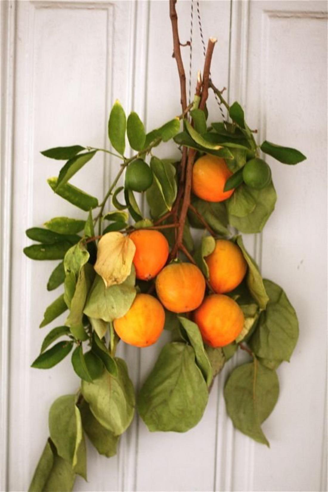Veje citrusov so lahko alternativa smrečju in venčkom, dekoracija bo inovativna in dišeča.