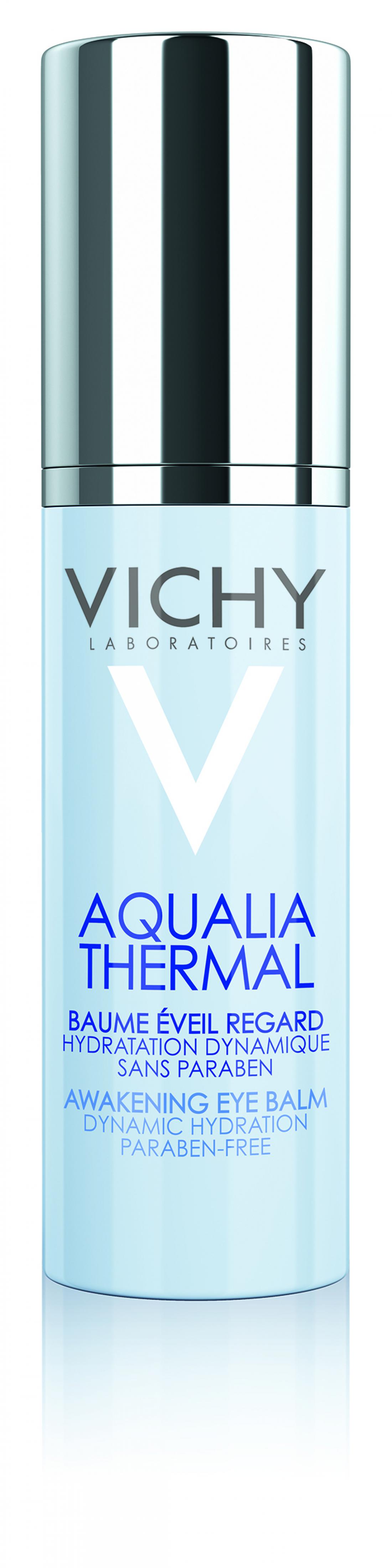 Vichyjev Aqualia Thermal balzam za oči ublaži linije zaradi suhosti, uravnovesi volumen kože na predelu okrog oči in jo dolgotrajno vlaži. Izdelek nanesite zjutraj proti zabuhlim očem in zvečer proti podočnjakom.