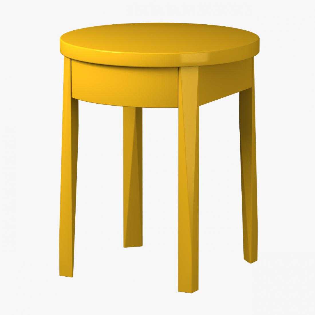 Eden od kultnih Ikejinih kosov, rumena nočna omarica, je še vedno na voljo v številnih spletnih trgovinah. 