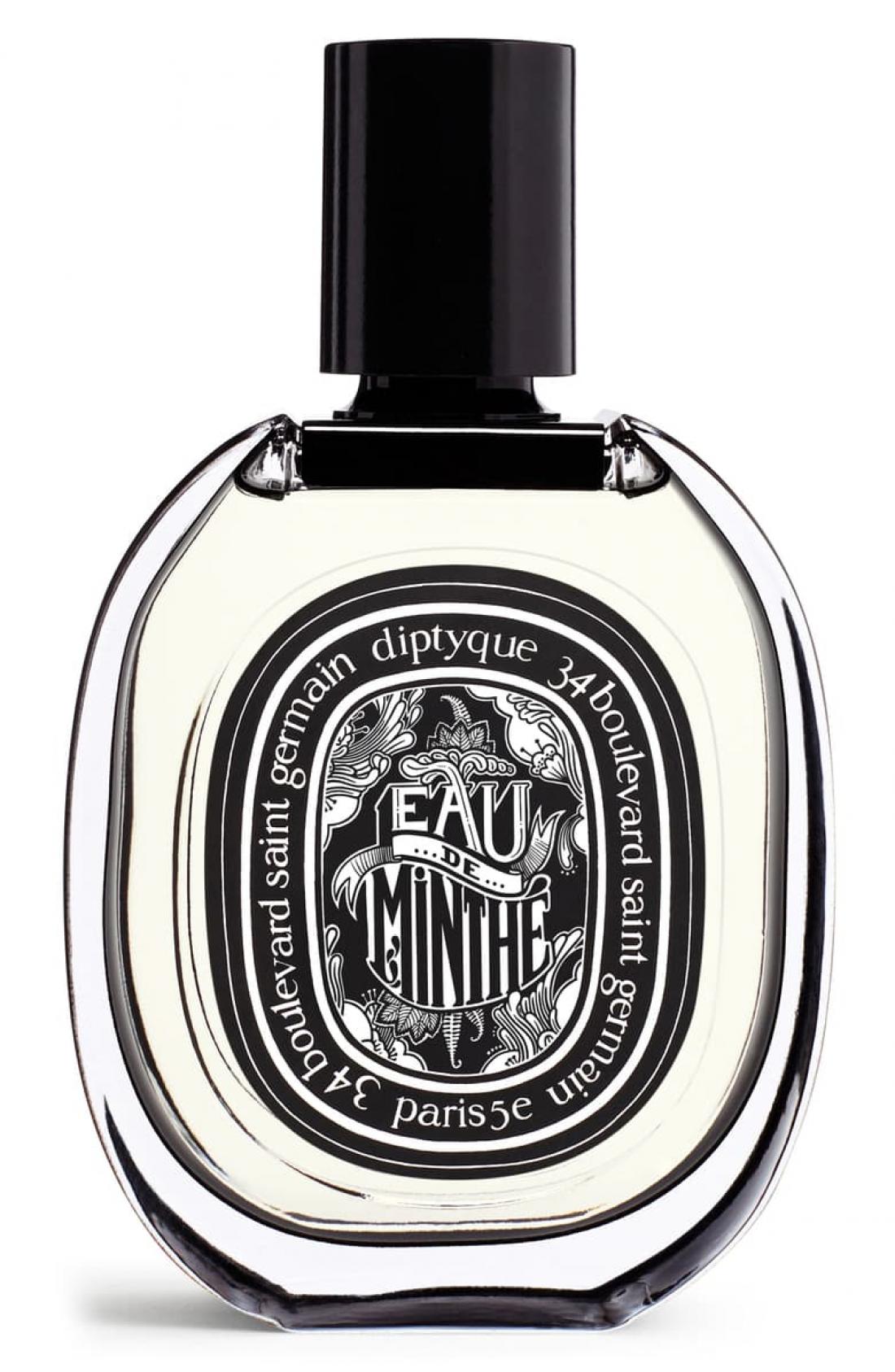 Poznavalcem parfumskega sveta je znana znamka Diptyque, njihov Eau de Minthé Eau de Parfum, vsebuje mint, kar je redkost za dišave. Svež, nekoliko možat vonj je primeren za vse letne čase.