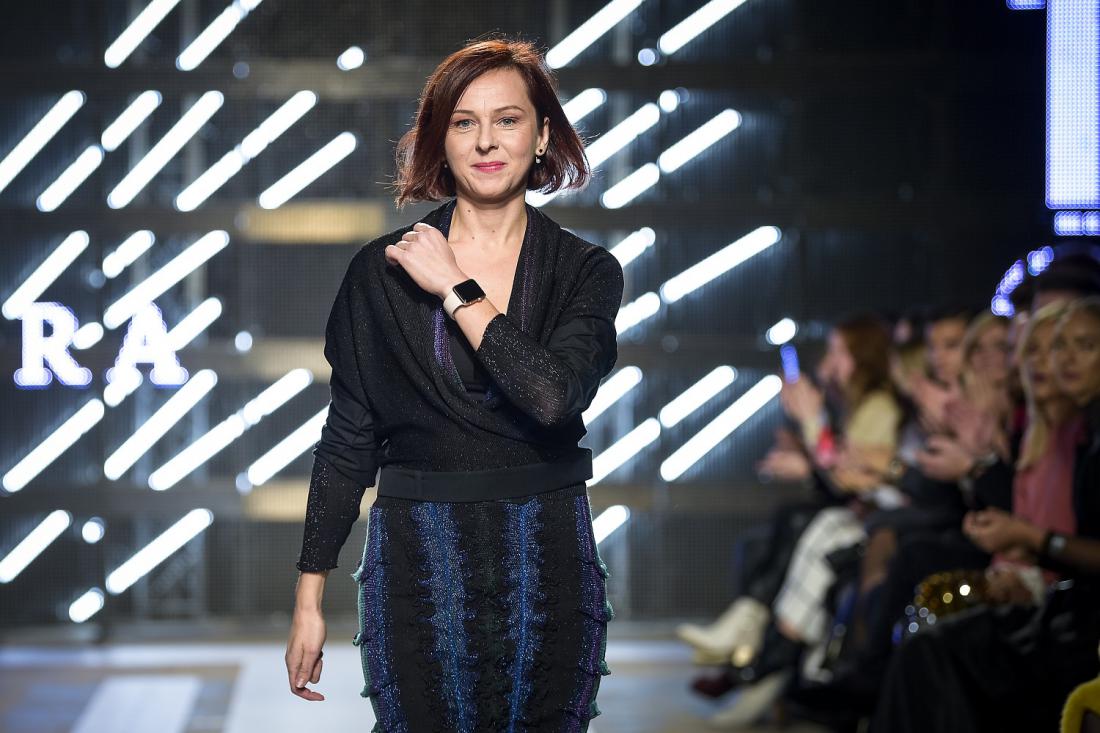 Oblikovalka Tanja Uvera se je do zdaj na ljubljanskih tednih mode predstavljala kot oblikovalka pletenin. Foto: Jure Makovec